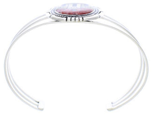 Multicolor Native American Village Design Silver Cuff Bracelet MX27467